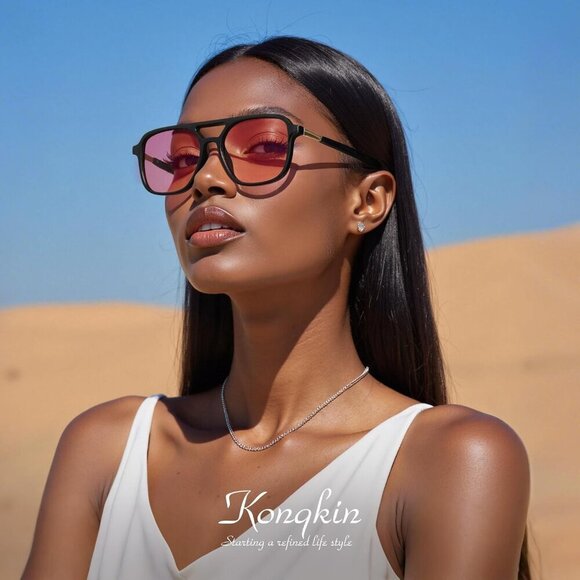 Retro Aviator Sunglasses for Women Men Polarized UV Protection Trendy Vintage main image 5